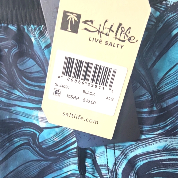 Salt Life Tidal WaveWomen's Shorts NWT Size XL Black And Blue SLJ4024 - Picture 4 of 7